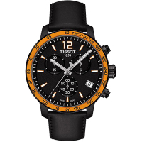 TISSOT 天梭 官方授權 T-Sport Quickster 競速運動計時腕錶 送禮推薦-黑x橘框/42mm T0954173605701