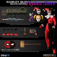 In Stock MEZCO 1/12 Collectible Harley Quinn Bodysuit Deluxe Edition Action Figure Batman DC Series Villain 6" Full Set Figure