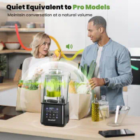 Commercial Blender, 1500W Vacuum Blender for Less Foam, Professional-Grade Quiet Shield, Kitchen Timer, 9 Speeds, 6 Programs for