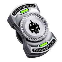 EDC上上簽無限位推牌指尖陀螺啪啪幣金屬解壓玩具甩牌多功能減壓幽靈陀螺-銀色帶夜光