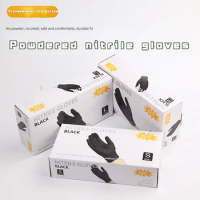 100pcs Disposable Nitrile Gloves Black Powder-Free Waterproo Tattoo Food Grade Gloves PUC Ding Qing Gloves Body Art Tattoo Tool