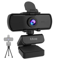 FIFINE 1440p Full HD PC Webcam with Microphone, tripod, for USB Desktop &amp; Laptop,Live Streaming Webcam for Video Calling-K420