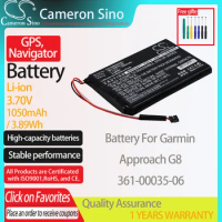 CameronSino Battery for Garmin Approach G8 fits Garmin 361-00035-06 GPS, Navigator battery 1050mAh/3.89Wh 3.70V Li-ion Black