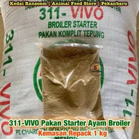 311-VIVO Eceran 1 kg | Pakan Starter Broiler | Pur Anak Ayam Pedaging, Petelur, Buras, Bebek, Puyuh