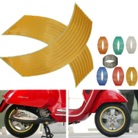16Pcs Motorcycle Car Wheel Tire Stickers Reflective Rim Tape Moto Auto Decals For Honda cbr 600rr 600 rr 1000rr 1100xx 929
