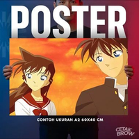 Poster Detective Conan Shinichi Kudo & Conan Edogawa Hiasan Dinding Kamar Mewah Dekorasi Dinding Sen