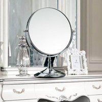 鏡子臺式公主鏡宿舍書桌臺面鏡歐式簡約梳妝鏡高清大號放大化妝鏡