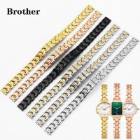 For Lolarose Small Green Watchbands for DW Juli Elle for Armani Fine steel Watch Strap Female Universal Watch chain 8mm10mm 12mm