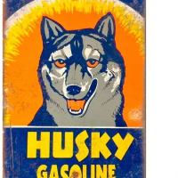 Wall Art Decor Signs Tin Poster Thick Tinplate Print Poster Husky Gasoline Tin Metal Sign Man Cave New Garage Metal Tin Sign