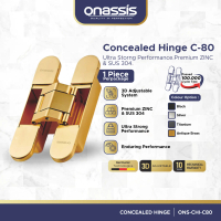 Onassis Engsel Tanam Concealed Hinge C-80 Tahan Beban 100kg, 3D Adjustable, Garansi 10 Tahun!