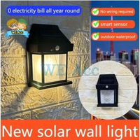 Lampu Dinding LED Rumah Single Bohlam Solar Panel | Lampu Tenaga Surya Sensor Gerakan