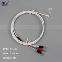 30pcs/lot terminal sensor PT100 Thermal resistance 2m Tetrafluoro Shielded wire PT100 temperature sensor with terminal