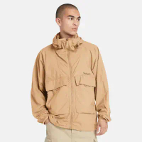 【Timberland】男款淺小麥色抗UV防風連帽外套|A41VFEH3-XL