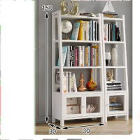 簡易儲物櫃書架（北歐白雙門書櫃）