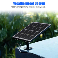 Pengecas kamera solar 3W 5V, panel solar luar jenis Type‑C