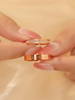 經典情侶對戒一對戒指鉆戒男女婚戒訂婚結婚18K玫瑰金情人節禮物