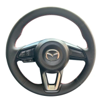Artificial Leather Braid Car Steering Wheel Cover For Mazda 3 Axela 2017-2018 Mazda 6 Atenza CX-3 CX-5 CX-9 Car Accessories