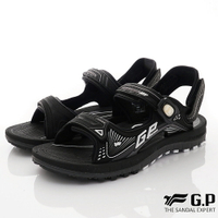 GP 涼拖鞋-磁扣雙絆帶排水涼鞋款G1697M-10黑色(男段)
