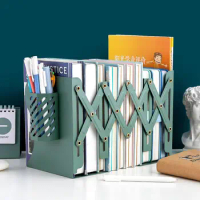 New Telescopic Metal Book Stand Simple Desktop Folding Storage Shelf Creative Wind Stretch Book By Telescopic Book Stand