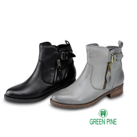 GREEN PINE低溫必穿多肉太太推薦柔軟手感羊皮粗跟女短靴共2色(00863689)