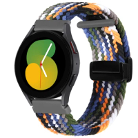 20mm Magnetic Band for Samsung Galaxy watch 4 5 pro active 2 Gear S3 braided solo loop 22mm bracelet correa Huawei watch GT 2 3