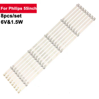 8Pcs/Set Led Backlight Strips For TV Repair Philips 55inch 4708-K55WDC-A2113N01 55PUF6092/T3 55H5 55HUF6932/T3 55U5080 55PUF6022
