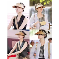 [InstantShip] Women's hat Korean styleStraw sun hat for summer travel at the beach, fashionable head