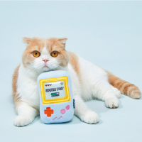 PurLab เครื่องเกมในห้องปฏิบัติการ Pupu ของเล่นแมวกระดิ่งในตัวหมอนแมวปักสวยงามอุปกรณ์สำหรับสัตว์เลี้ยง