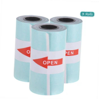 3 Rolls Sticker Paper Roll Direct Thermal Paper with Self-adhesive 57*30mm(2.17*1.18in) for PeriPage A6 Pocket Thermal Printer