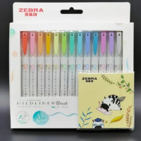 15-color Set Japanese ZEBRA Brush Soft-headed Double-headed Highlighter MILDLINER Fountain Pen New WFT8 Suitable for Students