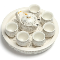 輕奢隔熱客廳雙層茶具套裝禮盒整套功夫陶瓷茶盤家用茶壺茶杯杯泡