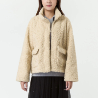 預購 SingleNoble 獨身貴族 韓系熊寶貝羊羔毛立領長袖外套(2色)