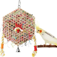 Parrot Bite Toys Climbing Foraging Bird Chew Toy Colored Paper Shredder Bamboo Woven For Lovebirds,Cockatiels,Budgies