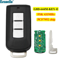 2 Buttons Smart Remote Car Key FSK 433MHz PCF7952 Chip for Mitsubishi Outlander G8D-644M-KEY-E with Insert Key
