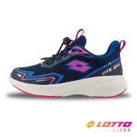 【LOTTO 義大利】童鞋 氫雷 LITE210 輕量跑鞋(深藍/粉-LT2AKR6396)