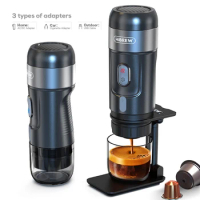 HiBREW Portable Coffee Machine for Car &amp; Home,DC12V Expresso Coffee Maker Fit Nexpresso Dolce Pod Capsule Coffee Powder H4A