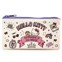 日貨 Hello Kitty 帆布 筆袋 鉛筆盒 筆盒 化妝包 收納包 凱蒂貓 三麗鷗 正版 J00040190