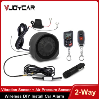 Vjoycar NEW DIYV2 Wireless Siren Two-way Car Alarm System Find Car Anti-Theft Air &amp; Shock Intelligent Detection LCD Display