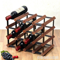 紅酒架擺件酒瓶架歐式創意家用客廳展示架子葡萄酒實木格子架定制
