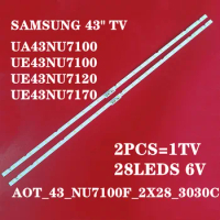LED Backlight strip 28 lamp for Samsung 43"TV UA43NU7100 AOT_43_NU7100F_2X28_3030C BN44-00947A UE43NU7120 UE43NU7170 BN96-45954A