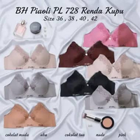 BH BRA Piaoli Cup Besar | BH Wanita Kait 3 | Motif Renda Kupu | Lembut | jumbo | big size | import P