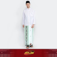 Sarung ATLAS Premium 790 Jacquard Songket Putih Hijau 05