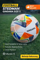 Bola Sepak Stedman Size 5 Tempel Gindara Orange Original