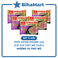 [SET 5 GÓI] - VIFON - Phở Thịt bò Hoàng Gia (có gói thịt bò thật), Phở Hoàng Gia Thịt bò, Phở bò Vif