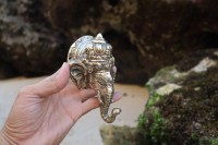 Gantungan Baju Kuningan Antik Ganesha Gajah Kapstok