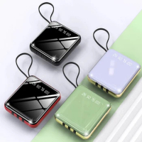 20000mAh Mini Power Bank for iPhone Xiaomi Huawei Samsung Powerbank Built in 4 Cables External Battery Pack Power Bank Poverbank