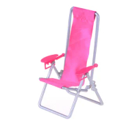 1:12 Scale Foldable Deckchair Lounge Beach Chair For Barbie Dolls House For Lovely Miniature 12*11*19.5cm