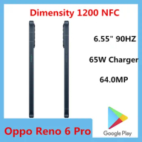 In Stock Oppo Reno 6 Pro 5G Mobile Phone 64.0MP 5 Cameras Android 11.0 6.55" 90HZ 65W Charger Dimensity 1200 NFC OTA Face ID