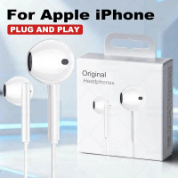 Original Headphones For Apple iPhone 17 16 15 Pro Max 14 13 12 11 USB-C Lightning 3.5mm Wired Earpho