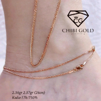 CHIBI GOLD - GELANG KAKI CUBAN MINI EMAS 750 KADAR 17K